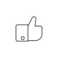 Like, thumb up thin line icon. Linear vector symbol