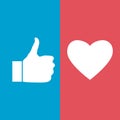 Like and thumb up. Web icon.