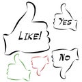 Like Thumbs Set Royalty Free Stock Photo