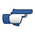 Like thumbs up symbol icon with gun