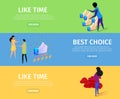 Like Time and Best Choice Horizontal Banner Set