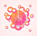 Like Time Concept with Realistic Detailed 3d Wall Clock. Vector