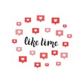 Like time lettering for social media and blogging. SMM and networking. handwriting text