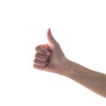 Like - unlike hand with thumb up - down symbolic people gesture isolated on white background with clipping path