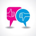 Like and unlike symbol with message bubble Royalty Free Stock Photo