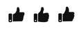 Like up icon set. Vector thumb up icon. Hand good like silhouette symbol collection