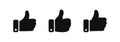 Like up icon set. Vector thumb up icon. Hand good like silhouette symbol collection