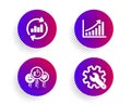 Like, Update data and Graph chart icons set. Customisation sign. Vector