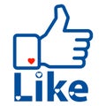 Like us on facebook hand