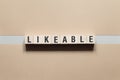 Likeable word concept on cubes Royalty Free Stock Photo