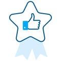Liked By Customers Icon,. This icon indicates that a product or service has received positive feedback and is well received by