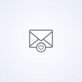 Liked email, vector best gray line icon