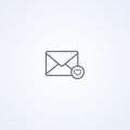 Liked envelope, vector best gray line icon