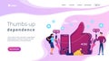 Likes addiction concept landing page.