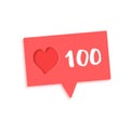 100 likes thank you post. Vector illustration.