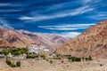 Likir Gompa Tibetan Buddhist monastery in Himalayas Royalty Free Stock Photo