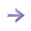 Lilac arrow pointing right navigation direction next forward simple straight vector Royalty Free Stock Photo