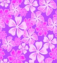 Lilac background with pink flowers