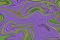 Lilac blue with green wavy background, acrylic liquid flow