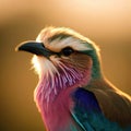 The Lilac-breasted Roller's stunning colors are magnified in this shot