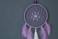 Lilac dream catcher on gray Royalty Free Stock Photo