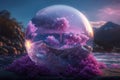 Lilac Dreamscape: Glittering Coral and Sparkling Bubbles in 8K