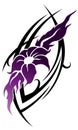 Lilac fantasy flower tribal tattoo