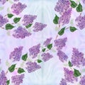 Lilac - flowers and leaves. Seamless pattern. Abstract wallpaper with floral motifs. Wallpaper. Royalty Free Stock Photo