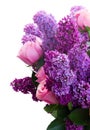 Lilac flowers with roses Royalty Free Stock Photo