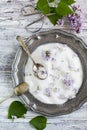 Lilac flowers sugar Royalty Free Stock Photo