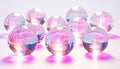 DiscoBar Crystal Ball on ground with Radiant Purple Glow and bokeh blur Royalty Free Stock Photo