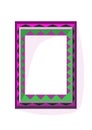 Lilac green angular frame in op art style