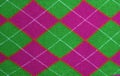 Lilac and green argyle pattern fabric