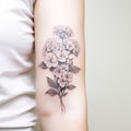 Lilac And Hydrangea Flower Tattoos: Sydney Studio\'s Minimalist Beauty