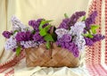 Lilac large bouquet fabric