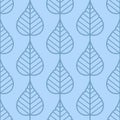Lilac leaves seamless vector pattern. Vintage style and colors (light blue). Royalty Free Stock Photo