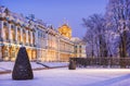 Lilac light of the evening around the Catherine Palace