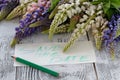 Lilac lupine, paper white, background records