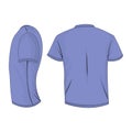 Lilac mens t-shirt with short sleeves. Back, side view