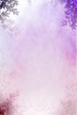 Lilac Mist Light Pink Background Silhouettes Leafy Branches Vertical Mobile Postcard. Generative AI