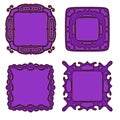 Lilac ornamental frames or labels