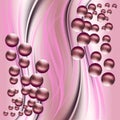 Delicate purple wavy gradient background with shiny balls.