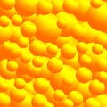 Bright yellow sunny gradient background with shiny balls.