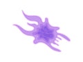 Lilac plankton with a wavy edge. Vector illustration on white background.