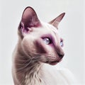 Lilac Point Siamese Cat Generative AI Illustration