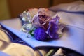 Lilac and purple floral wedding corsage