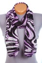 Lilac scarf on mannequin isolated on white background.