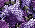 Lilac Solid Spring Vibes: A Purple and White Flowers Illustratio