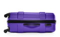 Lilac suitcase plastic. lying horizontally