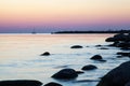 Lilac sunset over Baltic Royalty Free Stock Photo